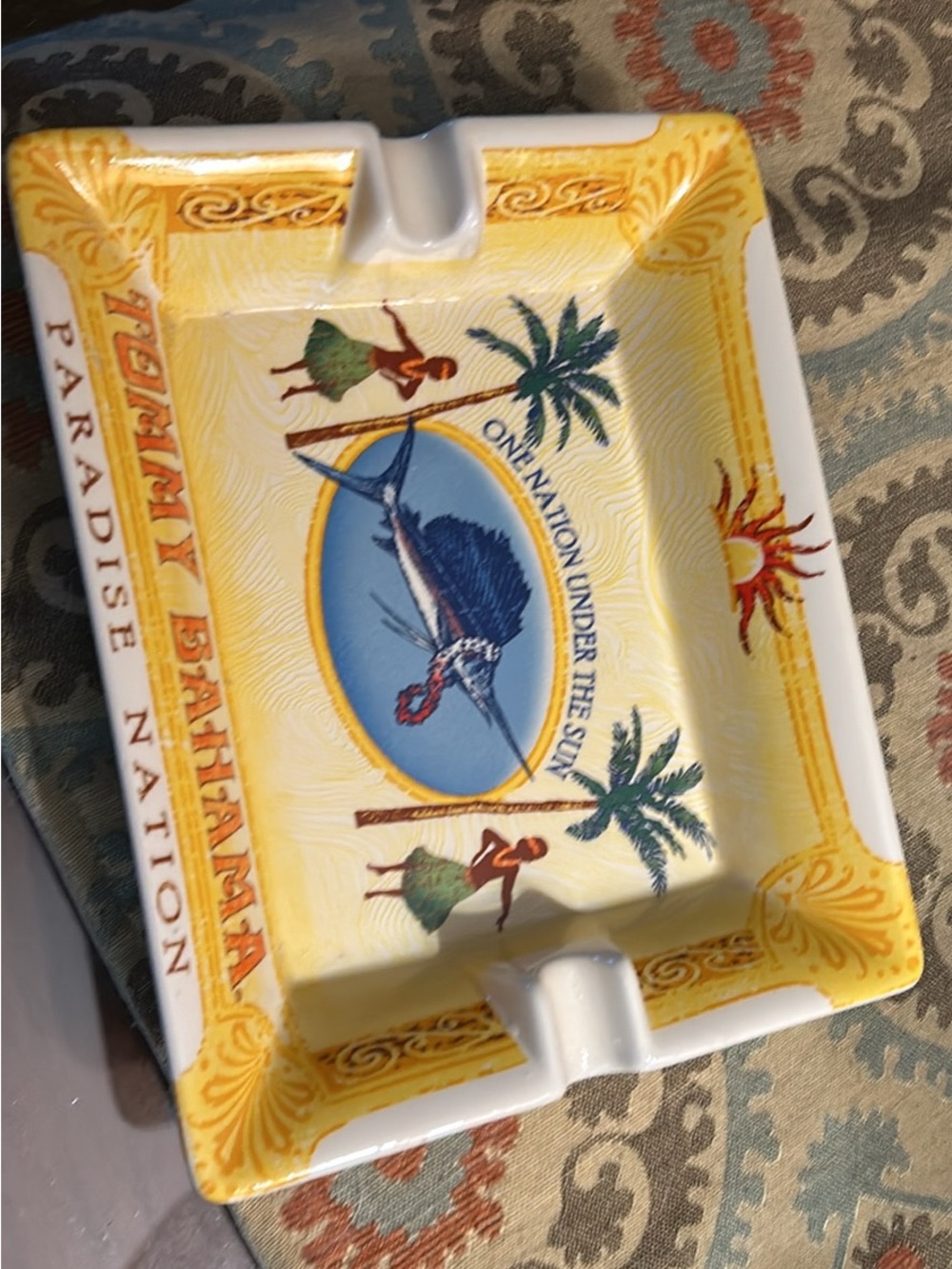 Vintage Tommy Bahama Paradise Nation Marlin Ceramic Cigar Ashtray Discontinued